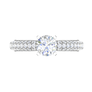 Jewelove™ Rings VS J / Women's Band only 30-Pointer Solitaire Diamond Split Shank Platinum Ring JL PT RP RD 161