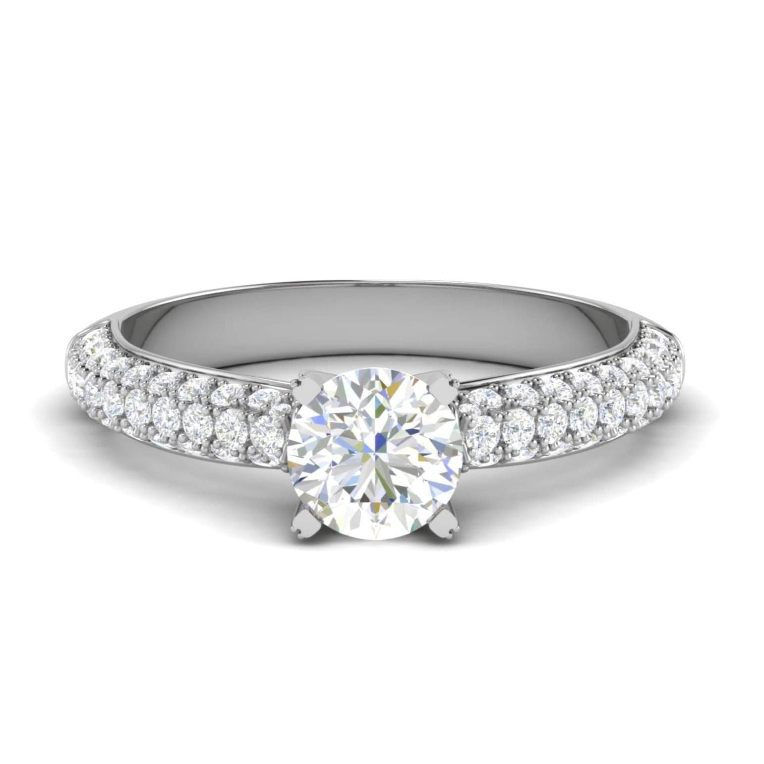 Jewelove™ Rings VS J / Women's Band only 30-Pointer Solitaire Diamond Split Shank Platinum Ring JL PT RP RD 161