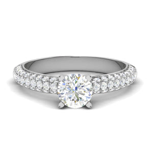 Jewelove™ Rings VS J / Women's Band only 30-Pointer Solitaire Diamond Split Shank Platinum Ring JL PT RP RD 161