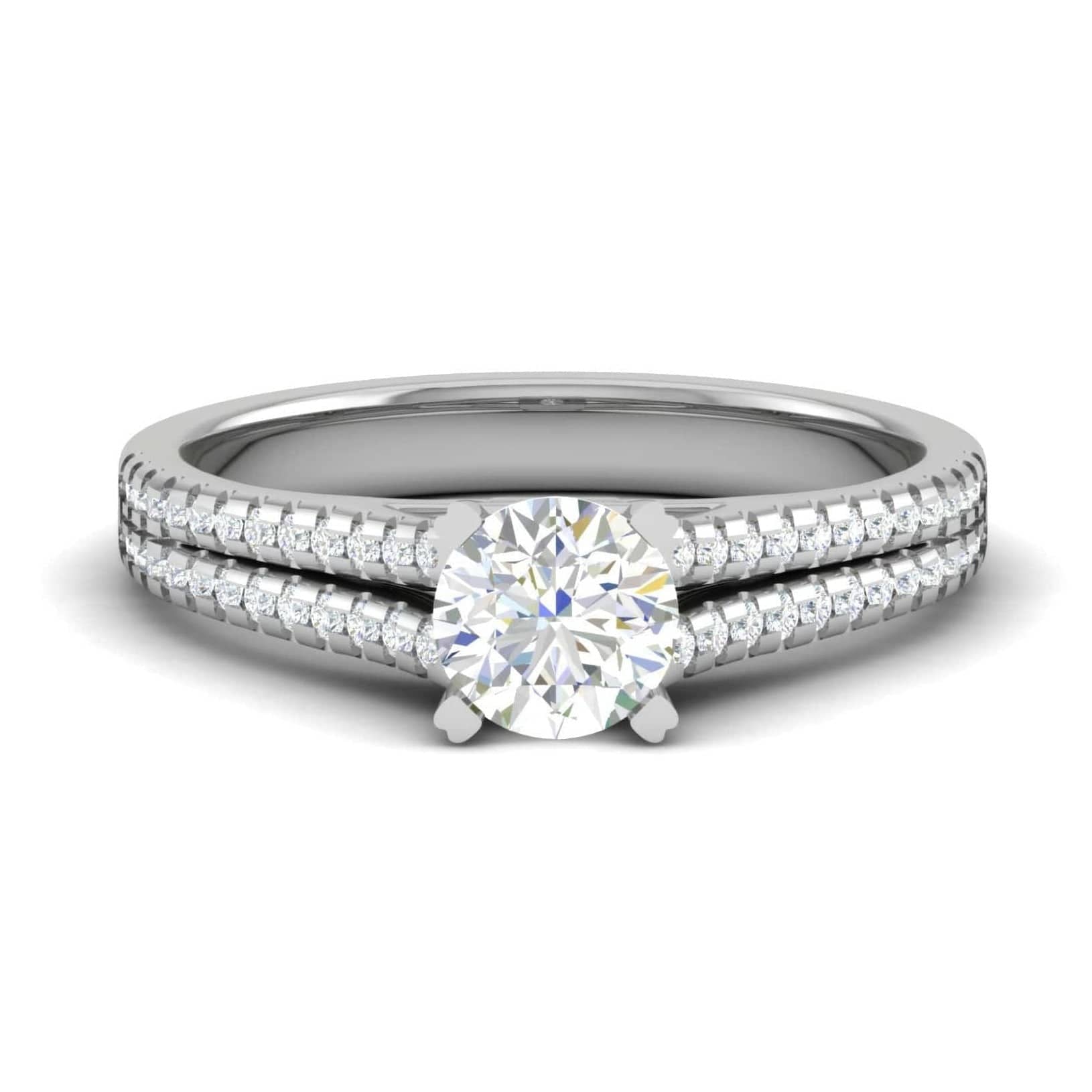 Jewelove™ Rings VS J / Women's Band only 30-Pointer Solitaire Diamond Split Shank Platinum Ring JL PT RP RD 163