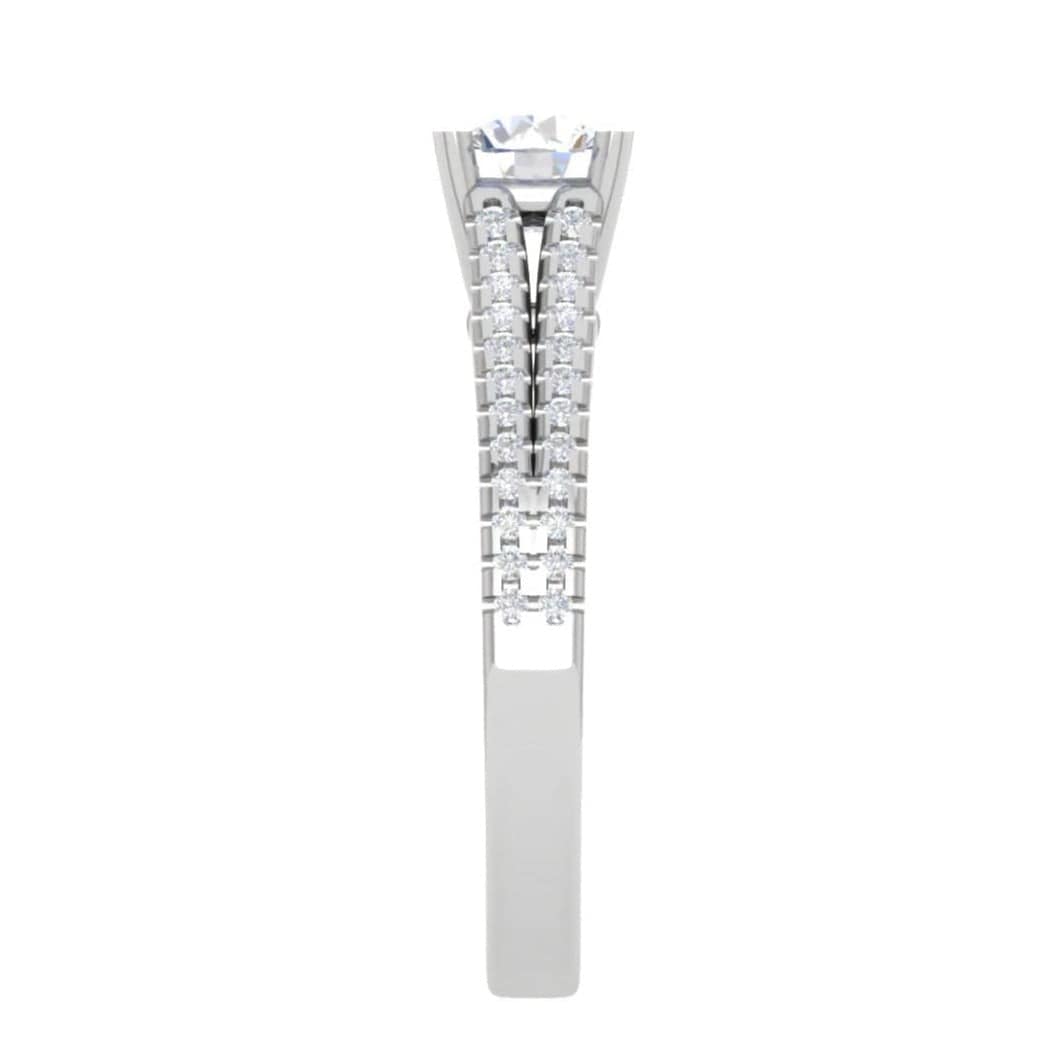 Jewelove™ Rings VS J / Women's Band only 30-Pointer Solitaire Diamond Split Shank Platinum Ring JL PT RP RD 163