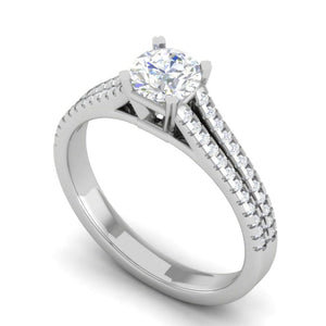 Jewelove™ Rings VS J / Women's Band only 30-Pointer Solitaire Diamond Split Shank Platinum Ring JL PT RP RD 163