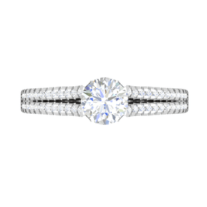 Jewelove™ Rings VS J / Women's Band only 30-Pointer Solitaire Diamond Split Shank Platinum Ring JL PT RP RD 163