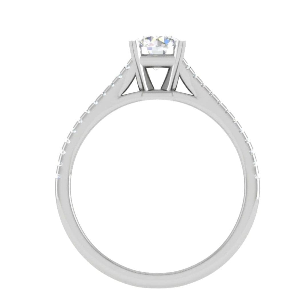 Jewelove™ Rings VS J / Women's Band only 30-Pointer Solitaire Diamond Split Shank Platinum Ring JL PT RP RD 163