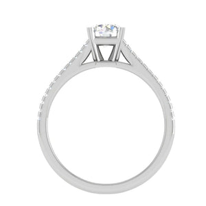 Jewelove™ Rings VS J / Women's Band only 30-Pointer Solitaire Diamond Split Shank Platinum Ring JL PT RP RD 163