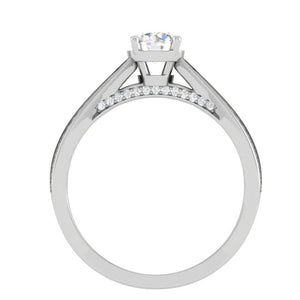 Jewelove™ Rings VS J / Women's Band only 30-Pointer Solitaire Diamond Split Shank Platinum Ring JL PT RP RD 165