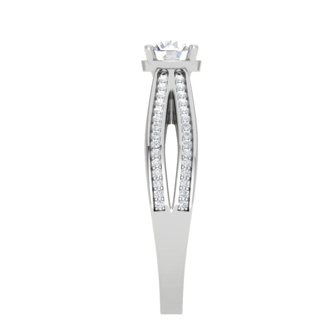 Jewelove™ Rings VS J / Women's Band only 30-Pointer Solitaire Diamond Split Shank Platinum Ring JL PT RP RD 165