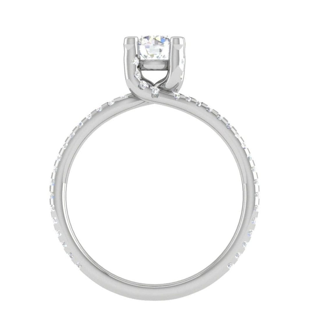 Jewelove™ Rings VS J / Women's Band only 30-Pointer Solitaire Diamond Split Shank Platinum Ring JL PT RP RD 182