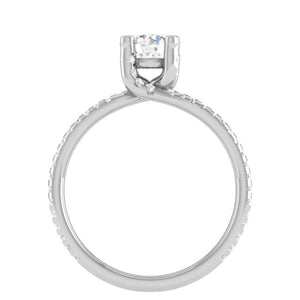 Jewelove™ Rings VS J / Women's Band only 30-Pointer Solitaire Diamond Split Shank Platinum Ring JL PT RP RD 182