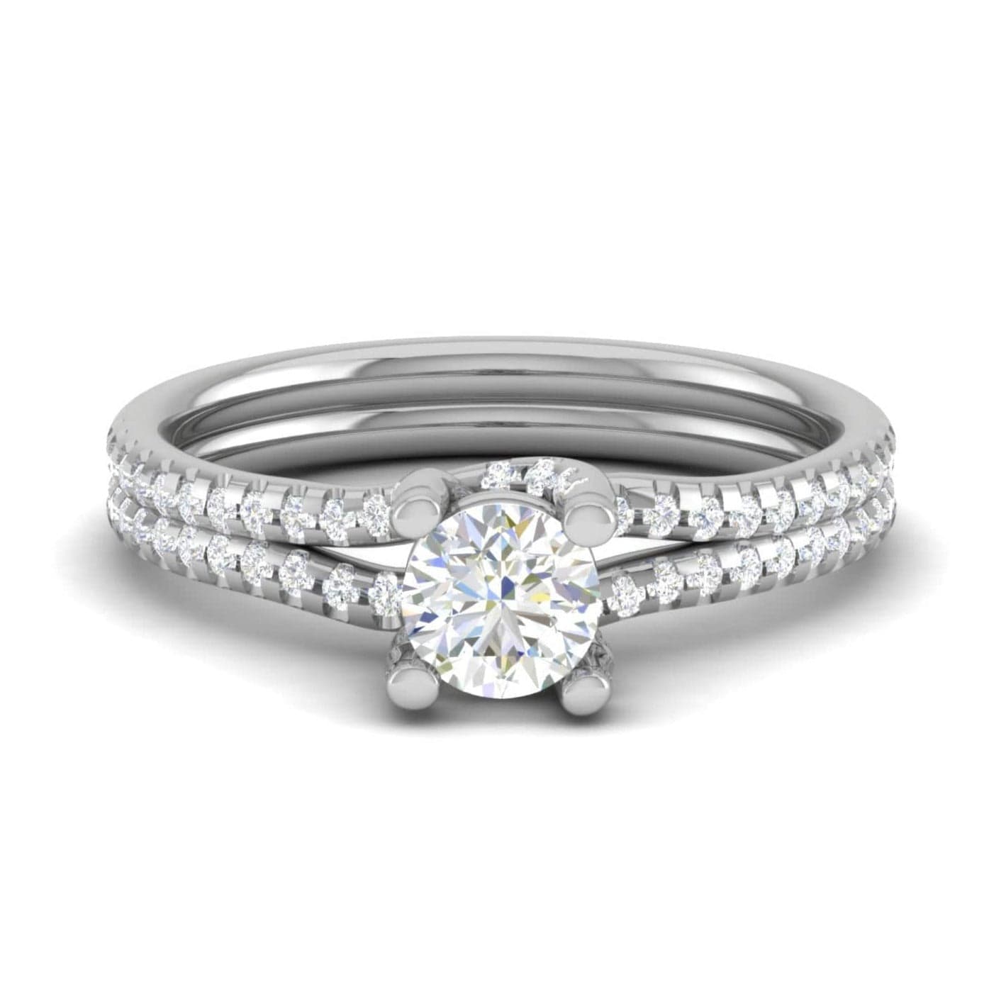 Jewelove™ Rings VS J / Women's Band only 30-Pointer Solitaire Diamond Split Shank Platinum Ring JL PT RP RD 182