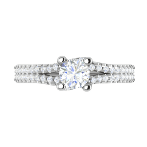 Jewelove™ Rings VS J / Women's Band only 30-Pointer Solitaire Diamond Split Shank Platinum Ring JL PT RP RD 182