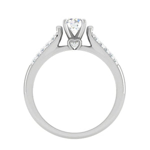 Jewelove™ Rings J VS / Women's Band only 30-Pointer Solitaire Diamond Split Shank Platinum Ring JL PT WB5582E