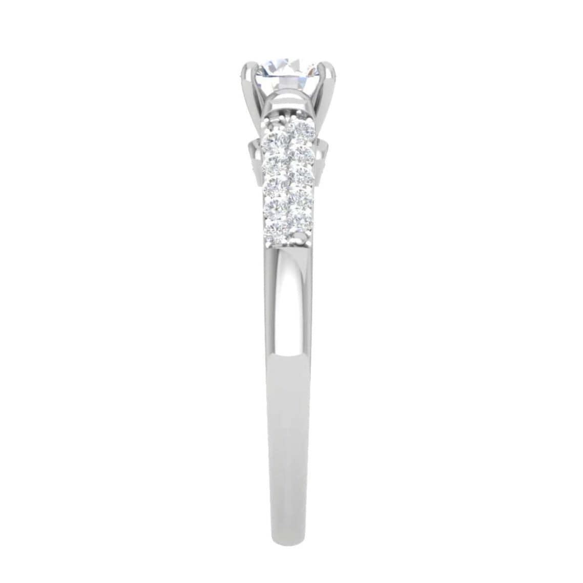 Jewelove™ Rings J VS / Women's Band only 30-Pointer Solitaire Diamond Split Shank Platinum Ring JL PT WB5582E