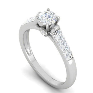 Jewelove™ Rings J VS / Women's Band only 30-Pointer Solitaire Diamond Split Shank Platinum Ring JL PT WB5582E