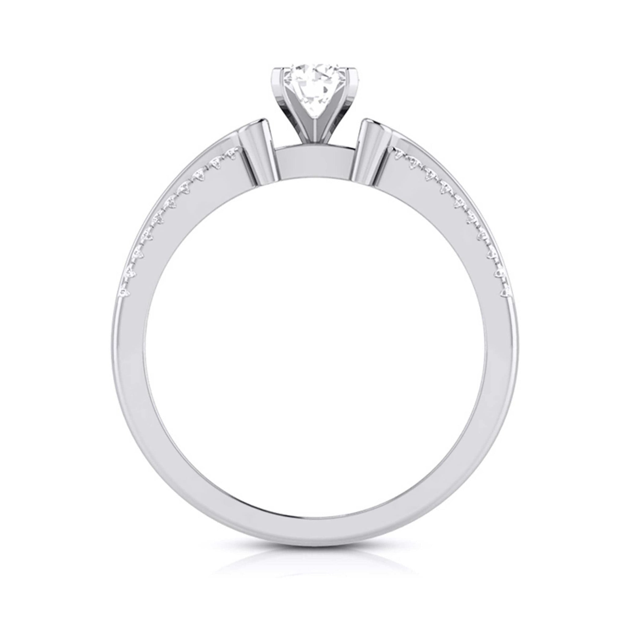 Jewelove™ Rings J VS / Women's Band only 30-Pointer Solitaire Engagement Ring for Women with 2-Row Diamonds Shank JL PT G 116