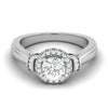 Jewelove™ Rings J VS / Women's Band only 30-Pointer Solitaire Halo Diamond Platinum Engagement Ring JL PT WB5996E