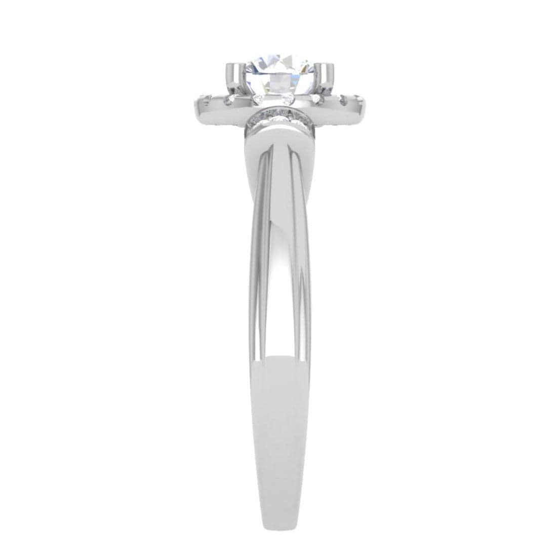 Jewelove™ Rings J VS / Women's Band only 30-Pointer Solitaire Halo Diamond Platinum Engagement Ring JL PT WB5996E