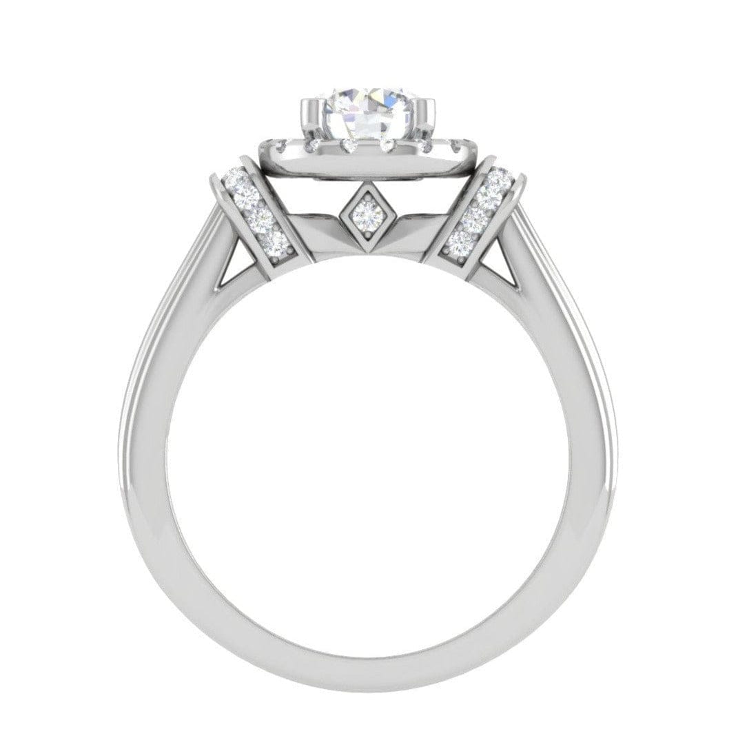 Jewelove™ Rings J VS / Women's Band only 30-Pointer Solitaire Halo Diamond Platinum Engagement Ring JL PT WB5996E