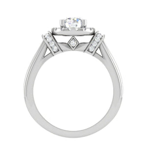 Jewelove™ Rings J VS / Women's Band only 30-Pointer Solitaire Halo Diamond Platinum Engagement Ring JL PT WB5996E