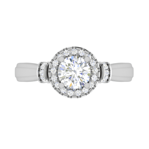 Jewelove™ Rings J VS / Women's Band only 30-Pointer Solitaire Halo Diamond Platinum Engagement Ring JL PT WB5996E