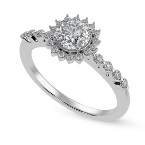 Jewelove™ Rings J VS / Women's Band only 30-Pointer Solitaire Halo Diamond Shank Platinum Ring JL PT 1247