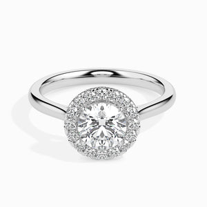 Jewelove™ Rings J VS / Women's Band only 30-Pointer Solitaire Halo Diamond Shank Platinum Ring JL PT 19021