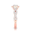 Jewelove™ Rings Women's Band only / VS J 30-Pointer Solitaire Halo Diamond Twisted Shank 18K Rose Gold Ring JL AU G 101R