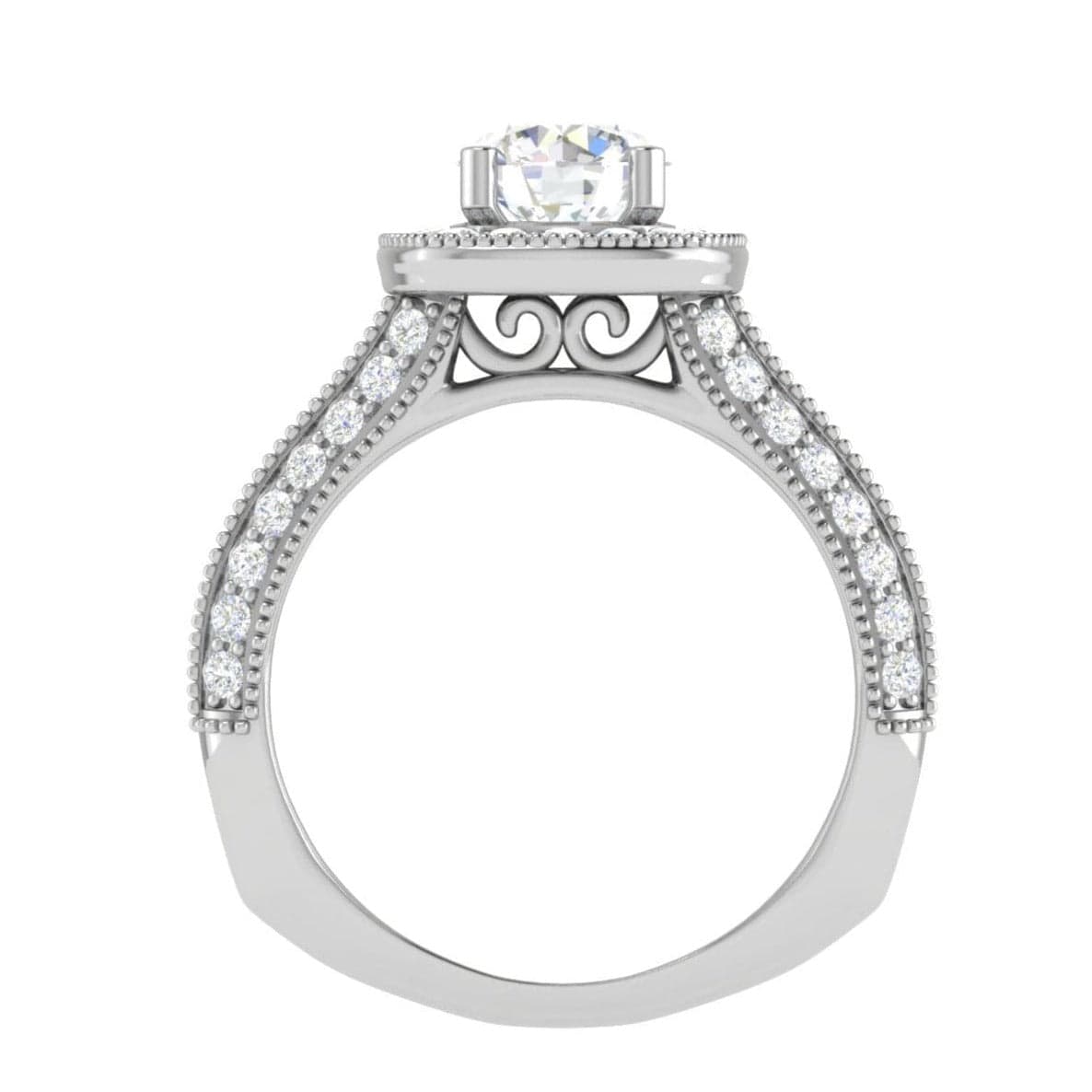 Jewelove™ Rings J VS / Women's Band only 30-Pointer Solitaire Halo Platinum Split Shank Engagement Ring JL PT WB5982E