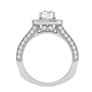 Jewelove™ Rings J VS / Women's Band only 30-Pointer Solitaire Halo Platinum Split Shank Engagement Ring JL PT WB5982E