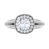 Jewelove™ Rings J VS / Women's Band only 30-Pointer Solitaire Halo Platinum Split Shank Engagement Ring JL PT WB5982E