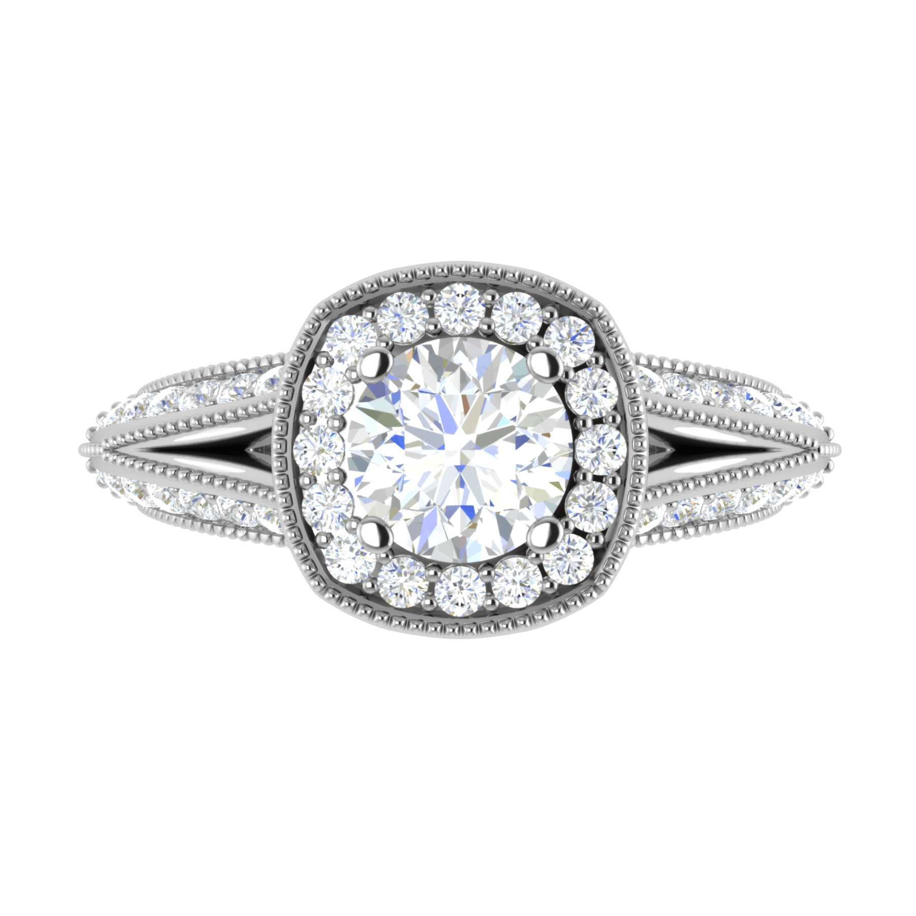 Jewelove™ Rings J VS / Women's Band only 30-Pointer Solitaire Halo Platinum Split Shank Engagement Ring JL PT WB5982E