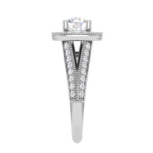 Jewelove™ Rings J VS / Women's Band only 30-Pointer Solitaire Halo Platinum Split Shank Engagement Ring JL PT WB5982E