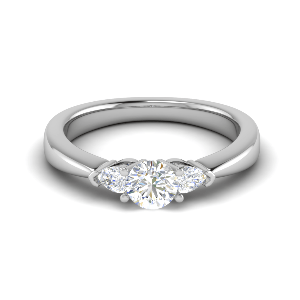 Jewelove™ Rings J VS / Women's Band only 30-Pointer Solitaire Pear Cut Diamonds Accents Platinum Ring JL PT R3 RD 170