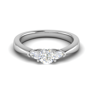 Jewelove™ Rings J VS / Women's Band only 30-Pointer Solitaire Pear Cut Diamonds Accents Platinum Ring JL PT R3 RD 170