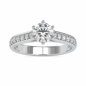 Jewelove™ Rings Women's Band only / VS J 30-Pointer Solitaire Platinum Diamond Shank Engagement Ring JL PT 0027-A