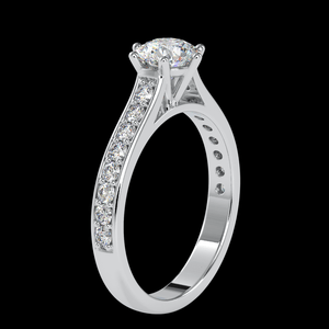 Jewelove™ Rings Women's Band only / VS J 30-Pointer Solitaire Platinum Diamond Shank Engagement Ring JL PT 0027-A