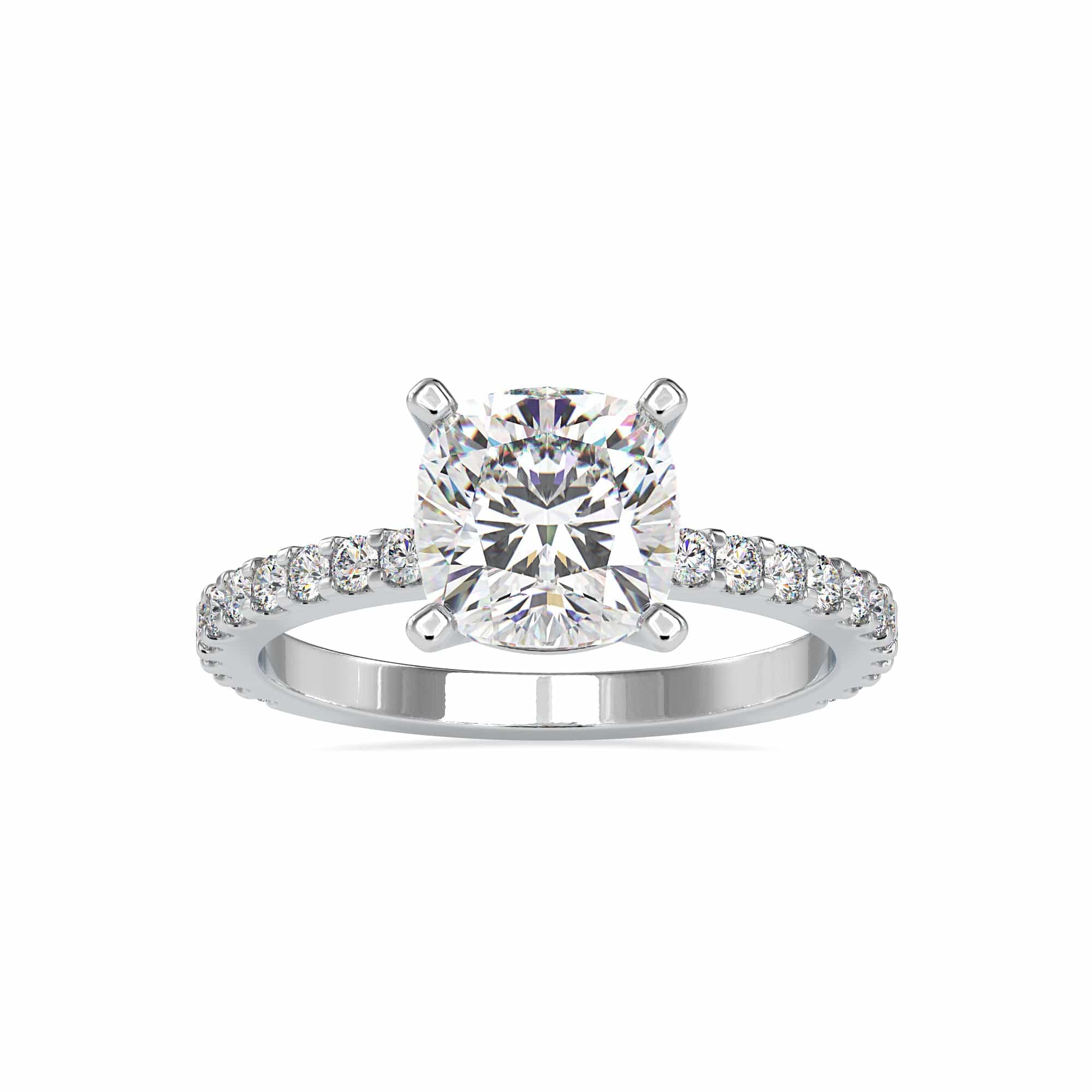 Jewelove™ Rings VS J / Women's Band only 30-Pointer Solitaire Platinum Diamond Shank Engagement Ring JL PT 0052