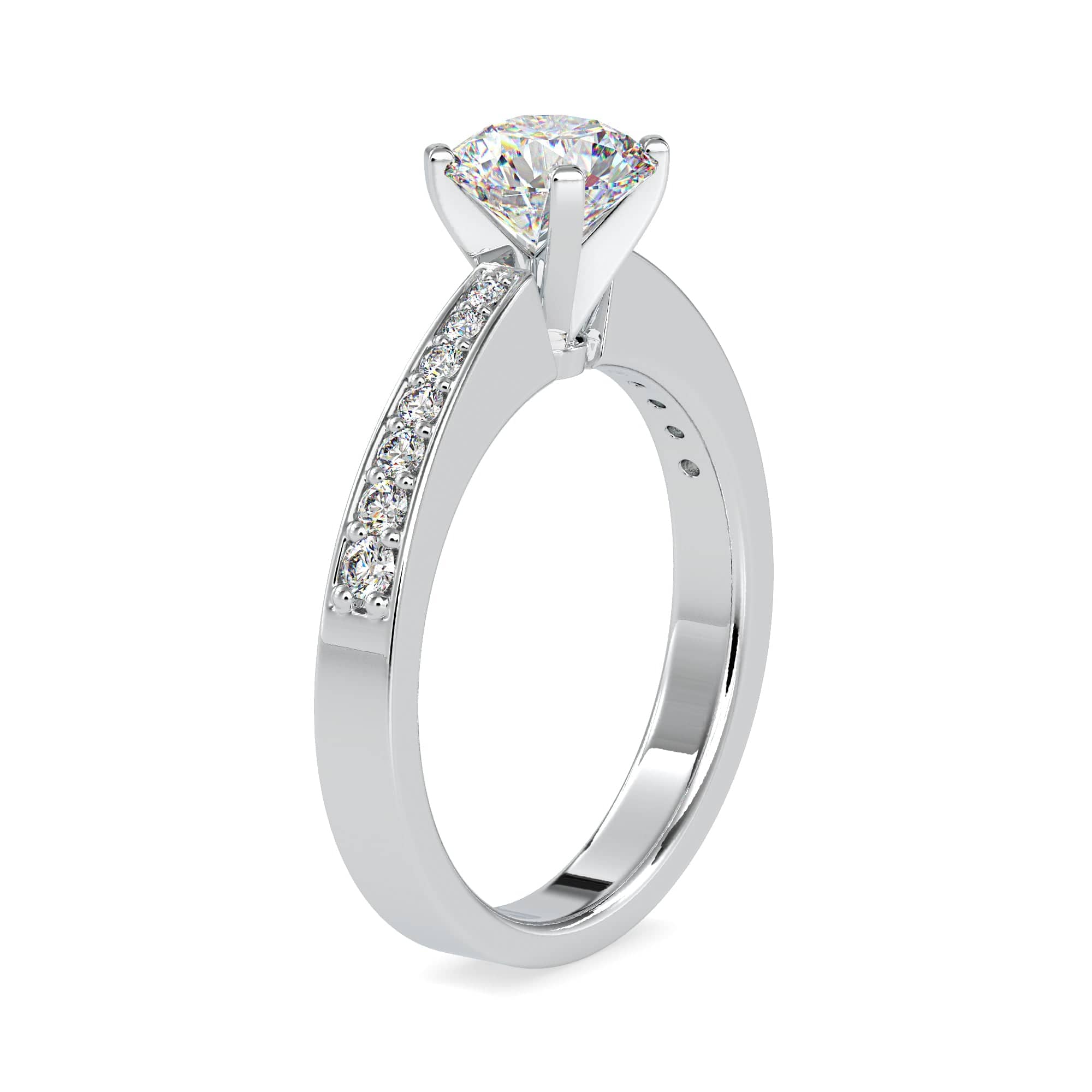 Jewelove™ Rings VS J / Women's Band only 30-Pointer Solitaire Platinum Diamond Shank Ring JL PT 0166