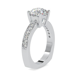 Jewelove™ Rings VS I / Women's Band only 30-Pointer Solitaire Platinum Diamond Shank Ring JL PT 0167