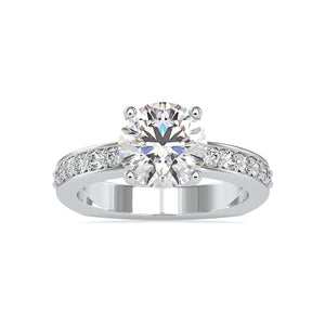 Jewelove™ Rings VS I / Women's Band only 30-Pointer Solitaire Platinum Diamond Shank Ring JL PT 0167