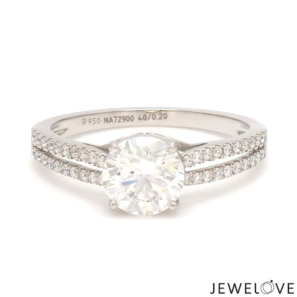 Jewelove™ Rings J VS / Women's Band only 30-Pointer Solitaire Platinum Diamond Split Shank Ring JL PT 1221-B