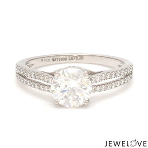 Jewelove™ Rings J VS / Women's Band only 30-Pointer Solitaire Platinum Diamond Split Shank Ring JL PT 1221-B