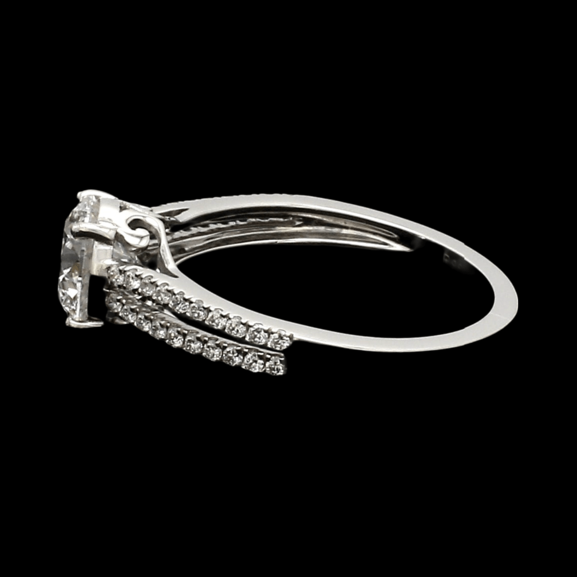 Jewelove™ Rings J VS / Women's Band only 30-Pointer Solitaire Platinum Diamond Split Shank Ring JL PT 1221-B