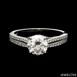 Jewelove™ Rings J VS / Women's Band only 30-Pointer Solitaire Platinum Diamond Split Shank Ring JL PT 1221-B