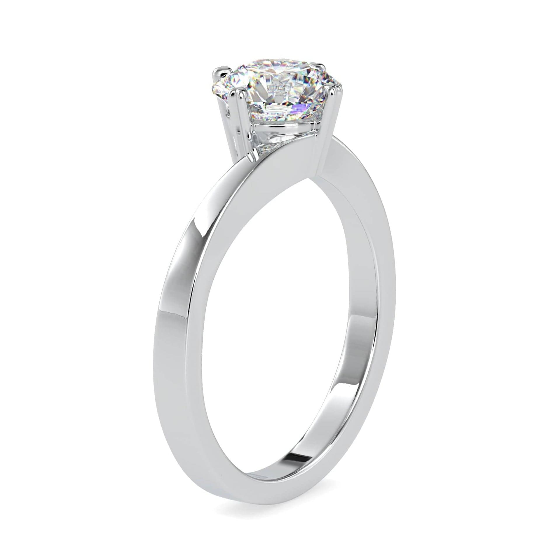 Jewelove™ Rings VS J / Women's Band only 30-Pointer Solitaire Platinum Engagement Ring JL PT 0140