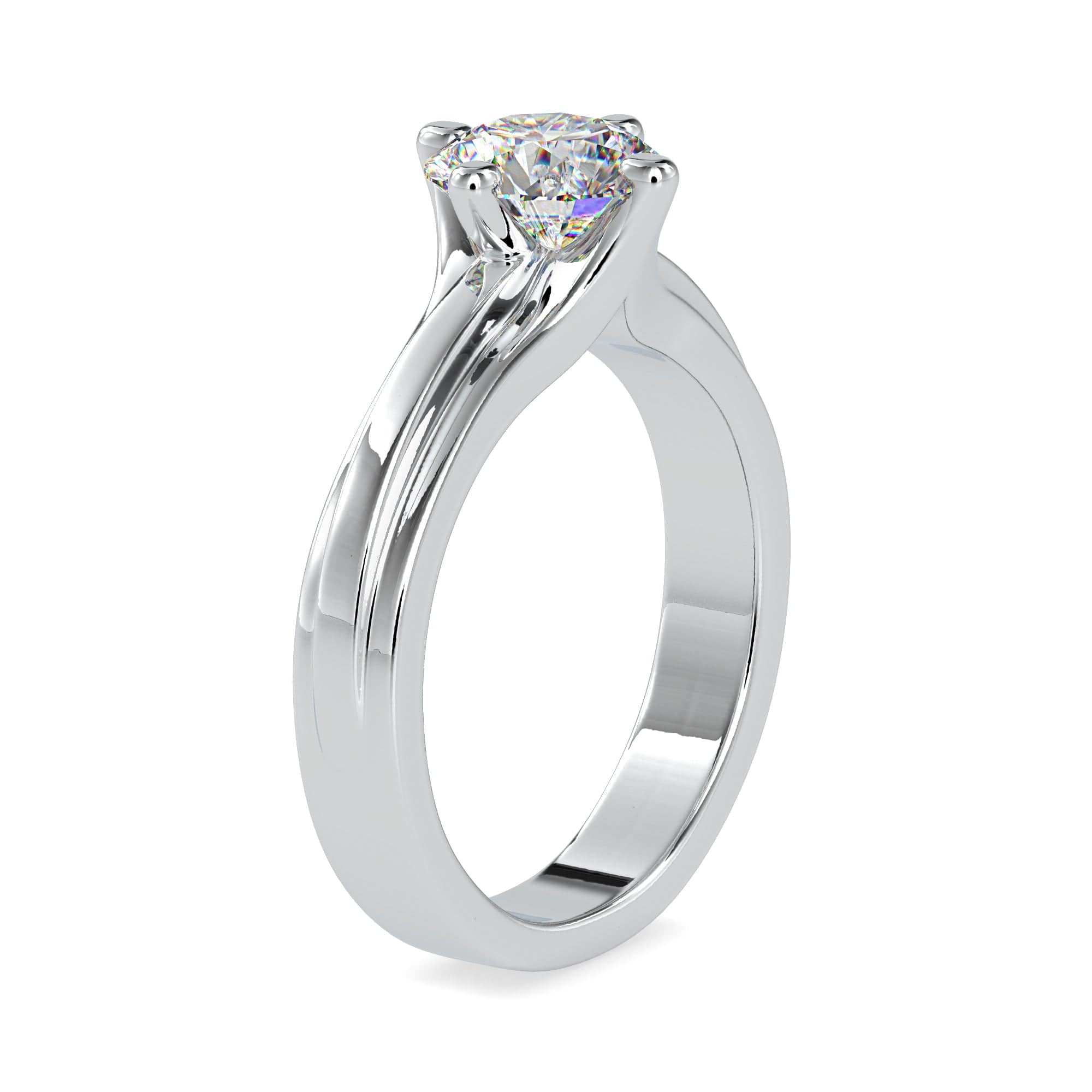 Jewelove™ Rings VS J / Women's Band only 30-Pointer Solitaire Platinum Engagement Ring JL PT 0145