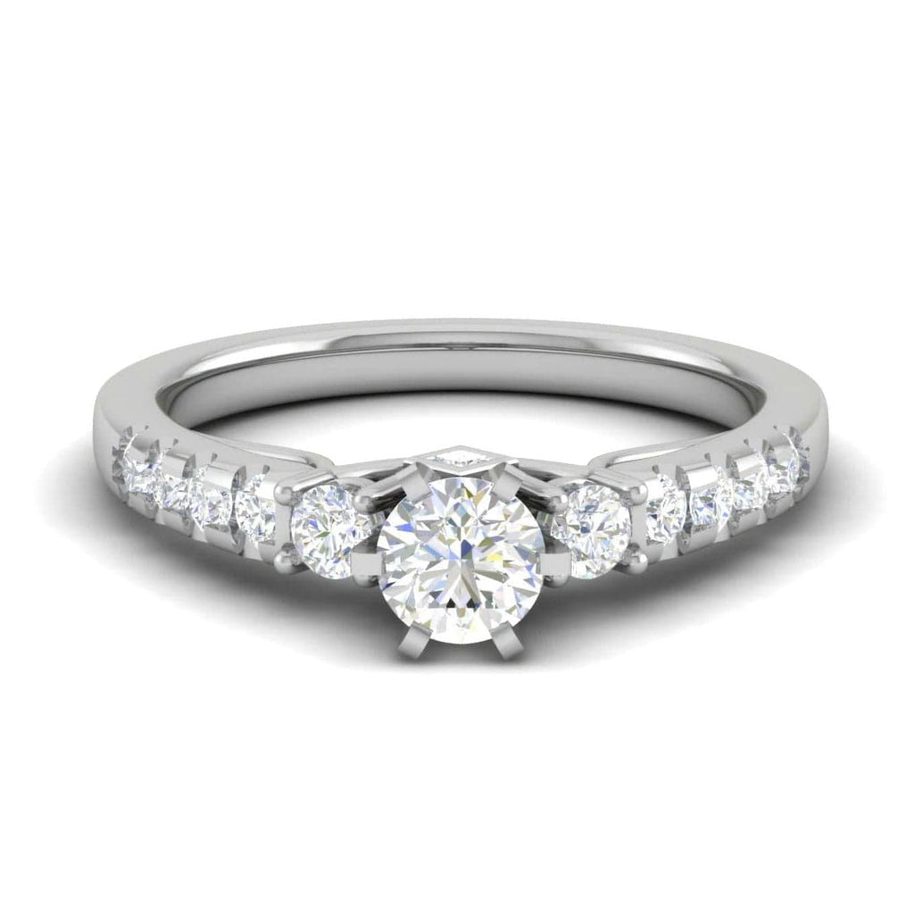 Jewelove™ Rings J VS / Women's Band only 30-Pointer Solitaire Platinum Shank Diamond Engagement Ring JL PT WB5964E