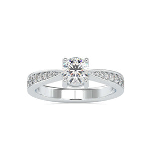 Jewelove™ Rings VS I / Women's Band only 30-Pointer Solitaire Platinum Shank Diamonds Ring JL PT 0168