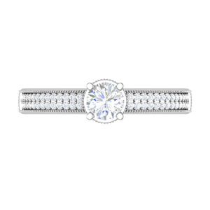 Jewelove™ Rings VS J / Women's Band only 30-Pointer Solitaire Single Halo Diamond Shank Platinum Ring JL PT RP RD 157