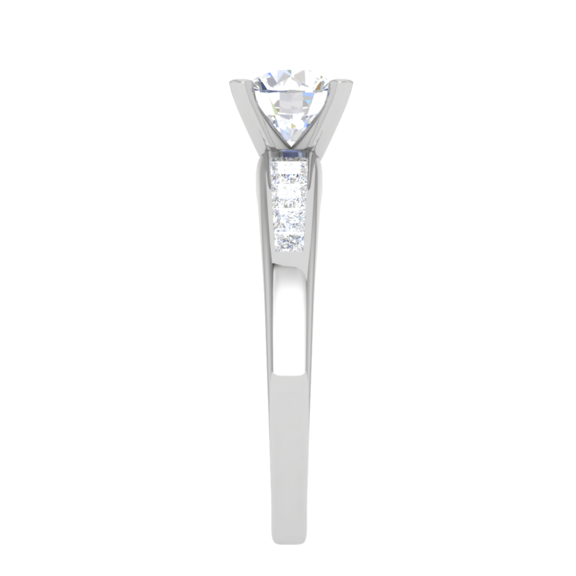 Jewelove™ Rings J VS / Women's Band only 30-Pointer Solitaire with Princess cut Diamond Shank Platinum Ring JL PT RC PR 186